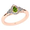 Certified 1.27 Ctw I2/I3 Peridot And Diamond 10K Rose G