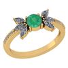 Certified 1.11 Ctw Emerald And Diamond 14k Yellow Gold