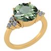Certified 3.60 Ctw Green Amethyst And Diamond VS/SI1 Ri