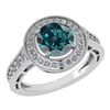 Certified 1.71 Ctw Treated Fancy Blue Diamond 18K White