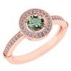 Certified 0.94 Ctw Green Amethyst And Diamond 14k Rose