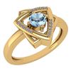 Certified 0.29 Ctw Blue Topaz And White Diamond VS/SI1