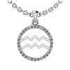 Image 1 : Certified 0.16 Ctw SI2/I1 Diamond 14K White Gold Zodiac