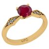 Image 1 : Certified 0.56 Ctw SI2/I1 Ruby And Diamond 14K Yellow G