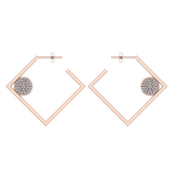 Certified 0.63 Ctw Diamond 14K Rose Gold Earrings