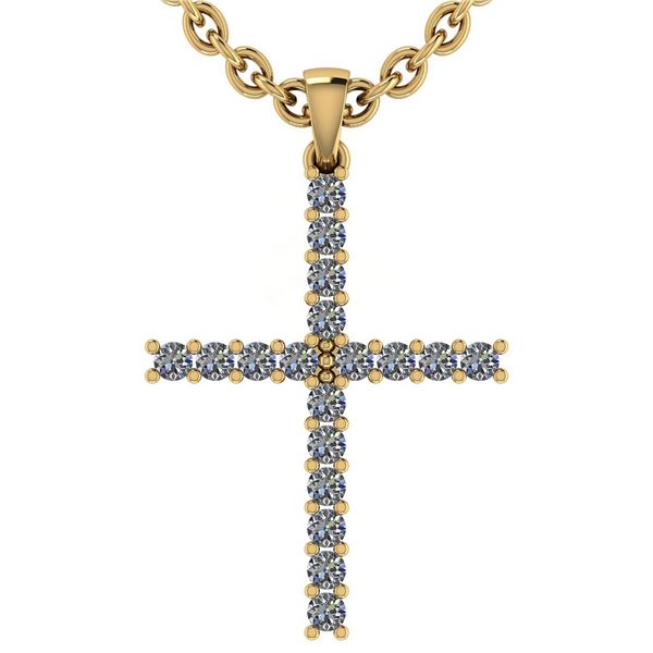 Certified 0.54 Ctw Diamond 18k Yellow Gold Pendant