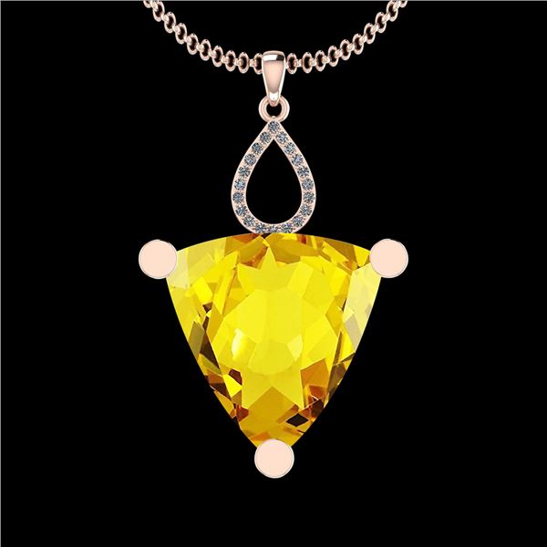 Certified 32.92 Ctw I2/I3 Lemon Topaz And Diamond 10K R