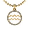Certified 0.16 Ctw SI2/I1 Diamond 14K Yellow Gold Zodia