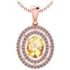 Certified 1.56 CTW Citrine And Diamond 14k Rose Gold Ha