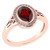 Certified 1.39 Ctw Garnet And Diamond 14k Rose Gold Hal