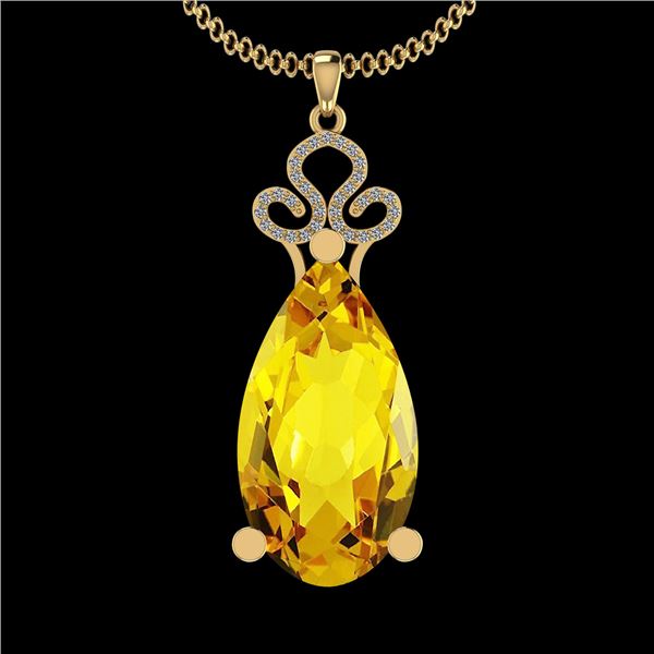 Certified 17.13 Ctw I2/I3 Lemon Topaz And Diamond 10K Y