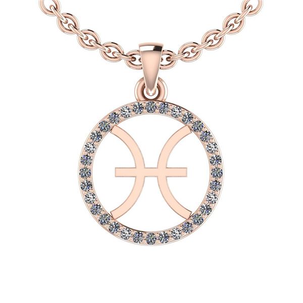 Certified 0.14 Ctw SI2/I1 Diamond 14K Rose Gold Zodiac