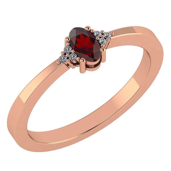 Certified 0.24 CTW Garnet And Diamond 14k Rose Gold Hal