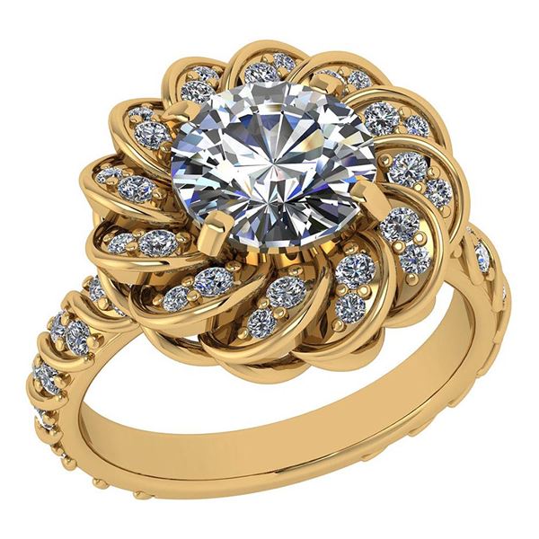 Certified 1.63 Ctw Diamond Wedding/Engagement 14K Yello