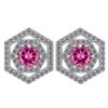 Image 1 : Certified 1.38 Ctw Pink Tourmaline And Diamond 18k Whit