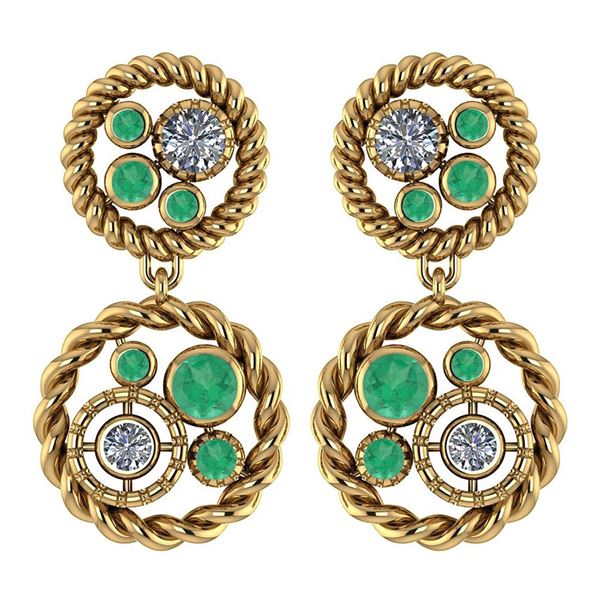 Certified 1.64 Ctw Aquamarine And Diamond 14K Yellow Go