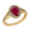 Image 1 : Certified 2.36 Ctw I2/I3 Ruby And Diamond 14K Yellow Go