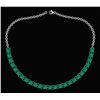 Image 1 : Certified 18.75 Ctw Emerlad Princess Shape Necklace For