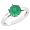 Certified 1.00Ctw Genuine Emerald 14k White Gold Halo R