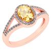 Certified 1.52 Ctw Citrine And Diamond 14k Rose Gold Ha