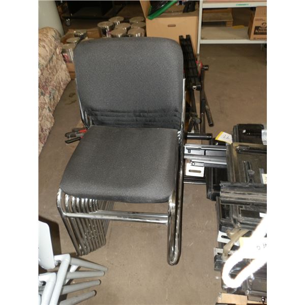 9 Black Stacking Chairs