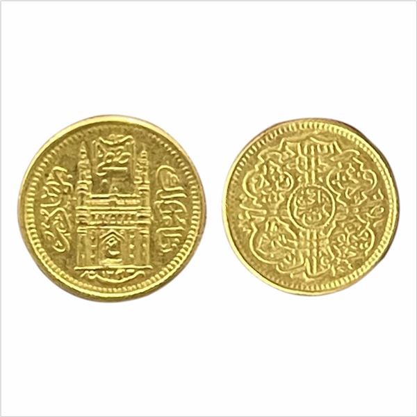 Hyderabad, Mir Usman Ali Khan (1911-1948 AD), Gold 1/8 ashrafi, 1.44g, Hyderabad Mint, AH 1343/RY 14