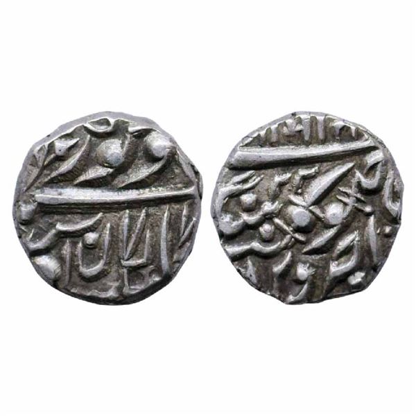 Jodhpur - Jaswant Singh (AH 1290-1313, 1873-1895 AD) , Silver ¼ Rupee, 2.84g, RY 22, Jodhpur Mint, i