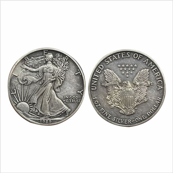 USA, 1oz, 31.15g, Fine Silver - One Dollar, 1989.