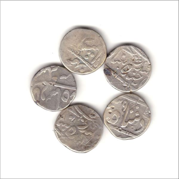 Hyderabad State, Sikandar Jah (AH 1218-1244 / 1803-1829 AD), (5) SIlver Rupee, Farkhanda Bunyad Hyde