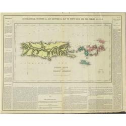 Antique Map of Puerto Rico 1822 CAREY LEA #2015205