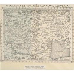 Original Map Poland Hungary Munster 1540 Europe#2015219