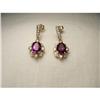 Image 1 : 14K YG Diamond Amethyst Filigree Drop Earrings #2015904