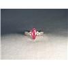 Image 1 : Estate 14K WG Gold Marquise Ruby Diamond Ring #2015963