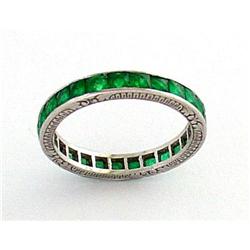 Vintage French cut Emerald band #2016079