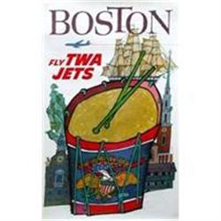 Original TWA Boston Poster by Klein #2016153