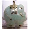 Image 1 : 14K Gold Jade Elephant Pendant  #2028957