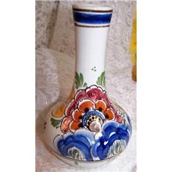 Vintage Polychrome Floral Bud Vase by Delft  #2028962