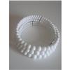 Image 1 : 3 Strand Wire Wrap Milk Glass Choker Necklace #2029042