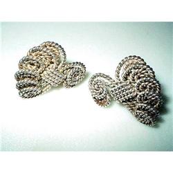 Art Deco Silver 800 Wire-work Earrings #2029072