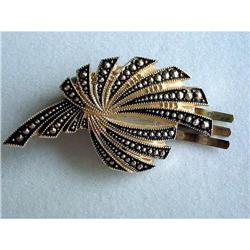 Vintage Marcasite Hair Barette - Art Deco #2029076