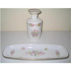 Bavarian Porcelain Perfume Bottle & Pin Tray #2029082