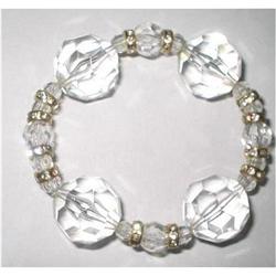 Chunky Clear Lucite and Rhinestone Rondels #2029091