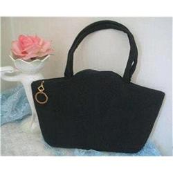 Art Deco Black Corde Handbag Signed Remy #2029104