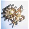 Image 1 : Spanish Damascene Flower Brooch (Toledo Ware) #2029154