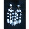 Image 1 : Art Deco Coro Signed Drippy Dangle White Milk #2029157