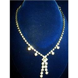 Necklace Lavaliere Clear Rhinestones #2029183