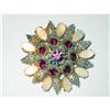 Image 1 : Huge Rhinestone & Lucite Flower  Brooch #2029195