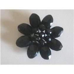 Victorian French Jet Flower Pendant or Sash #2029199