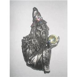 Magnificent Figural Pewter  Magician  Brooch by#2029225