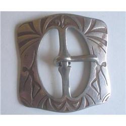 Art Nouveau Silver Tone Belt Buckle  #2029295